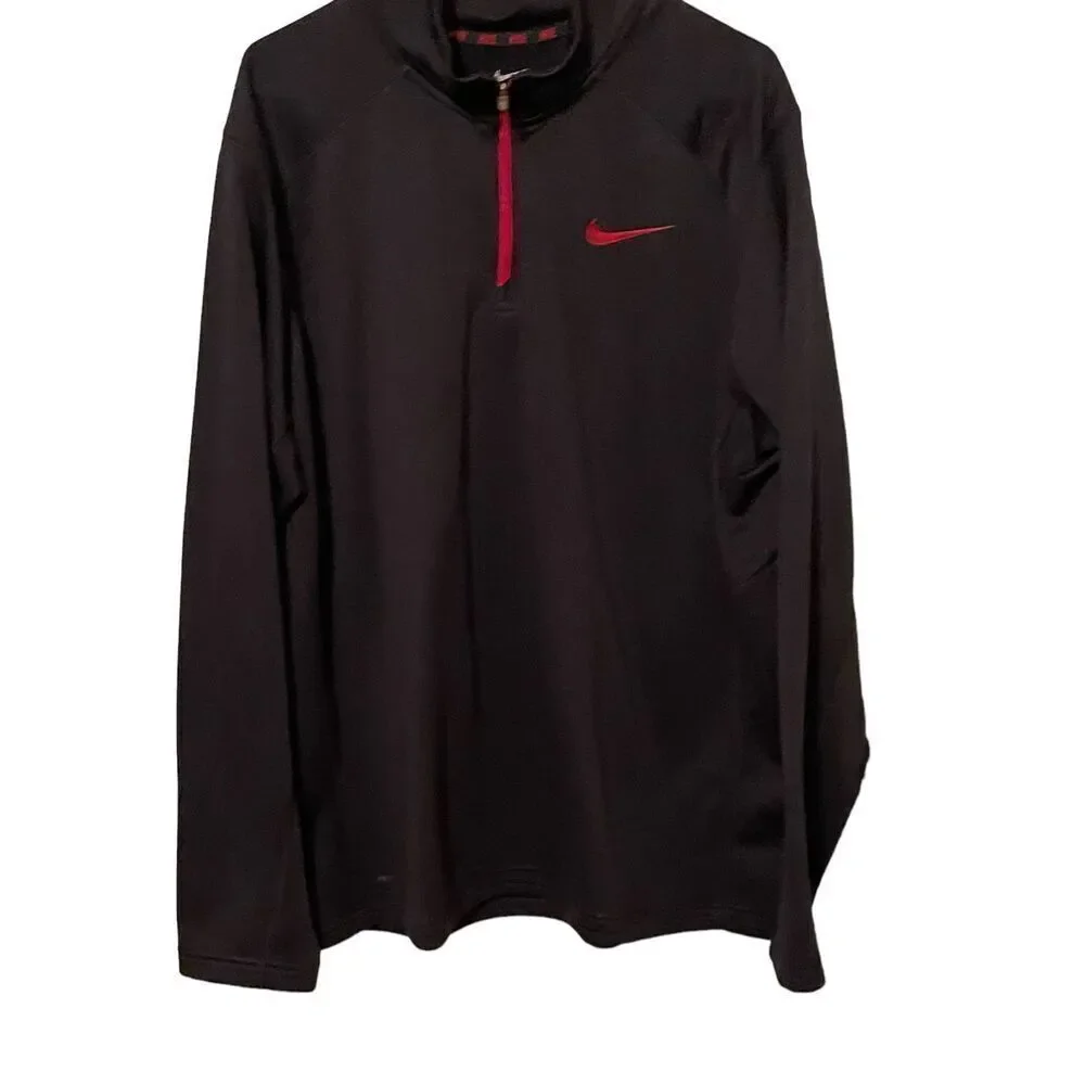 Nike Therma-Fit Men's Black Long-Sleeve Quarter Zip Basic Jacket Extra Large
